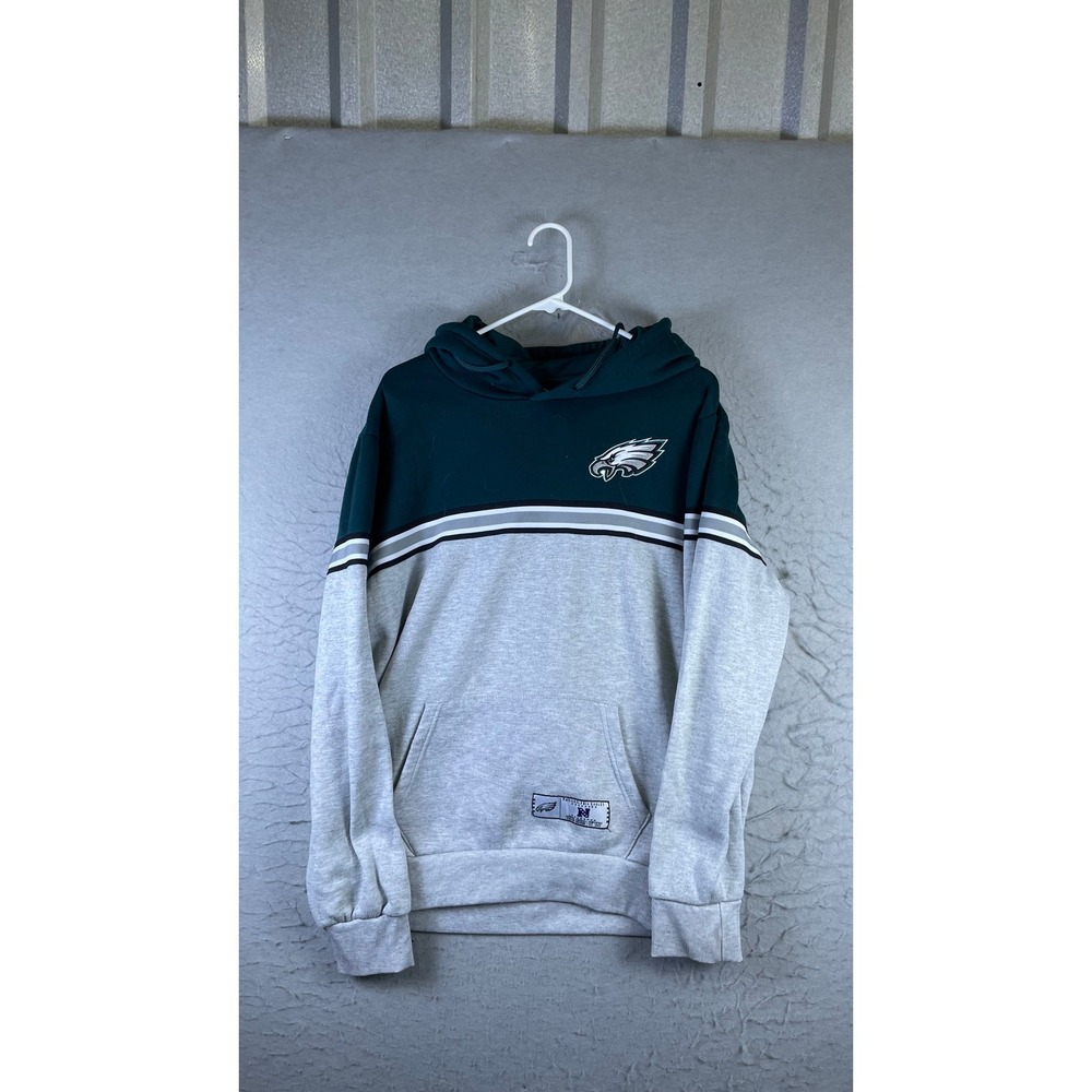 NFL Team Apparel Philadelphia Eagles Hoodie Mens Large Green Gray Excellent Logo